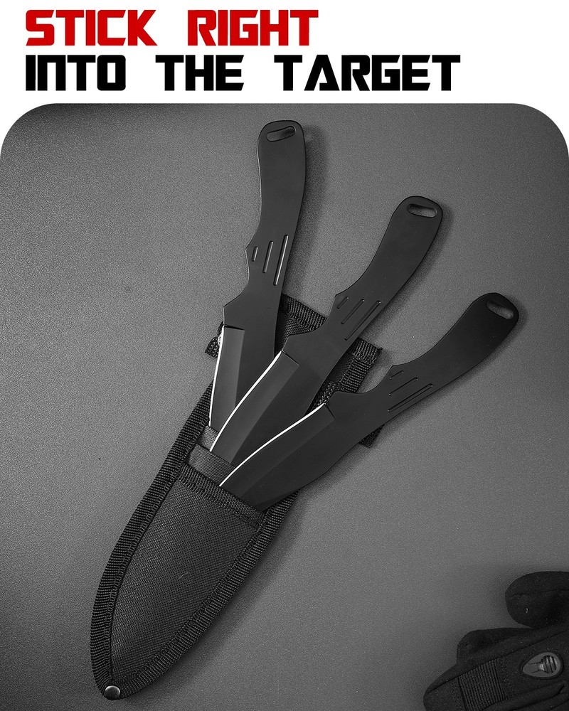 DISPATCH 9 inch 3 Pieces Throwing Knife Set Camping & Target Fun