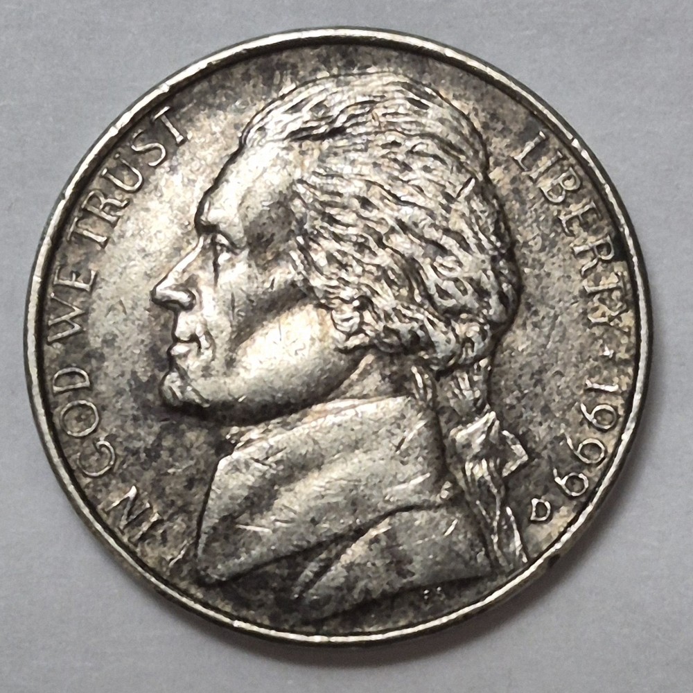 1999 D Five Cents Lamination error