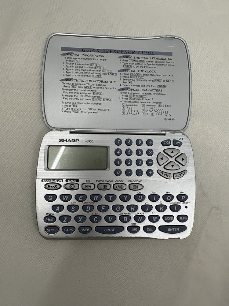 Sharp Memo Master EL-6930 Electronic Organizer Phone Book PDA Translator