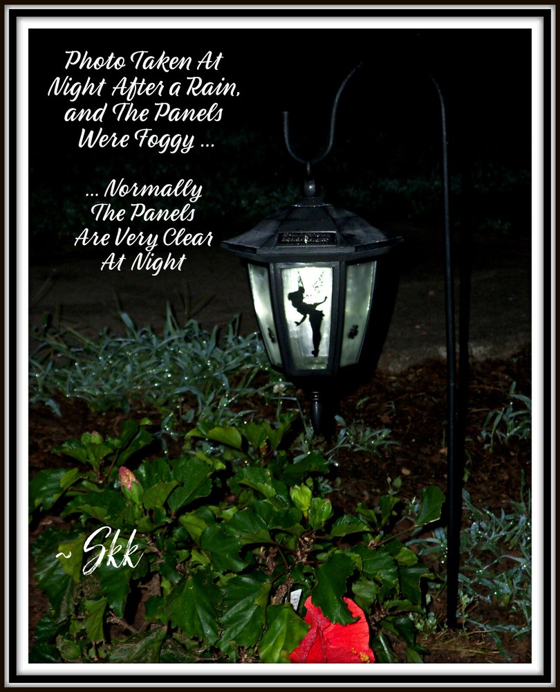 Large Outdoor Hanging Solar Light Lantern Shepherd Hook 34" Tinkerbell Disney