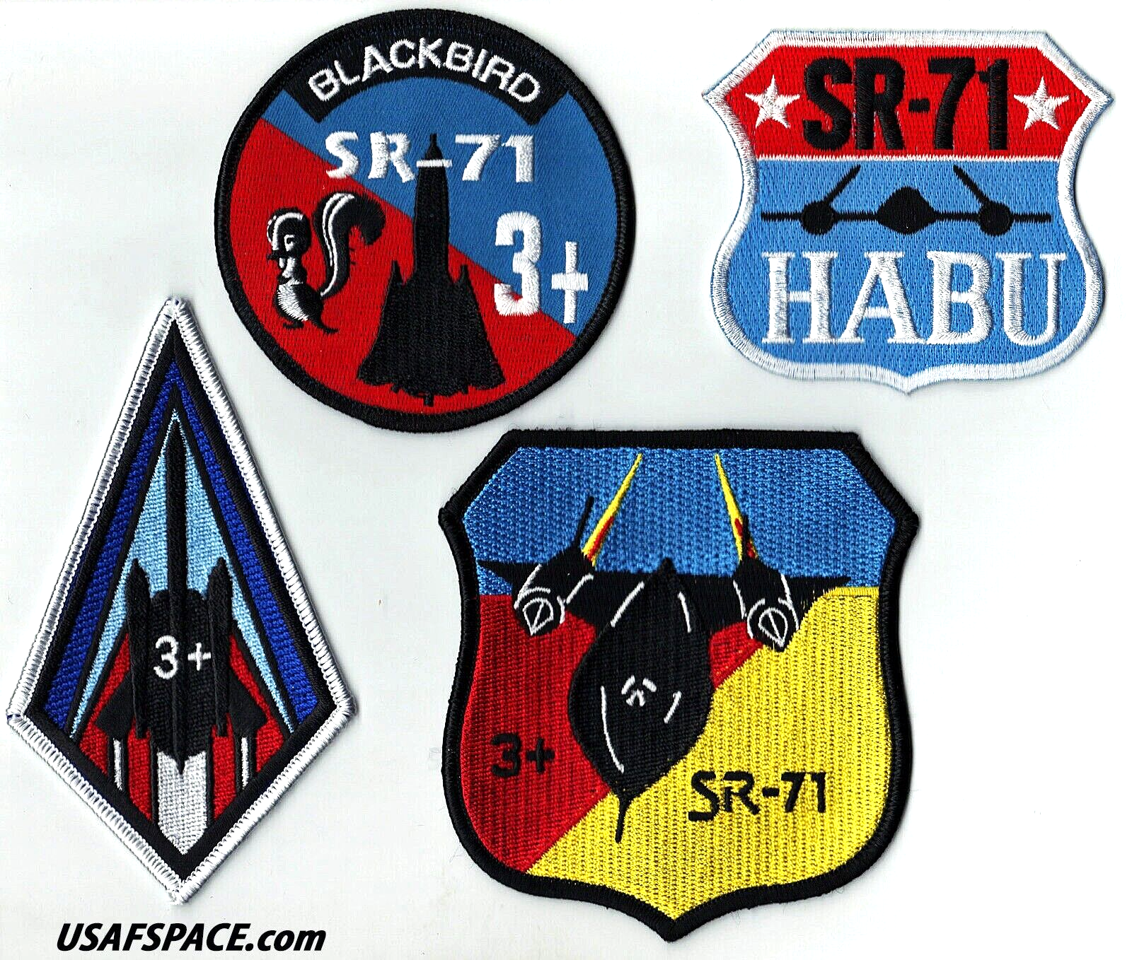 4 ORIGINAL -SR -71- BLACKBIRD 3+ HABU - USAF NRO DOD -100% Embroidered- PATCHES