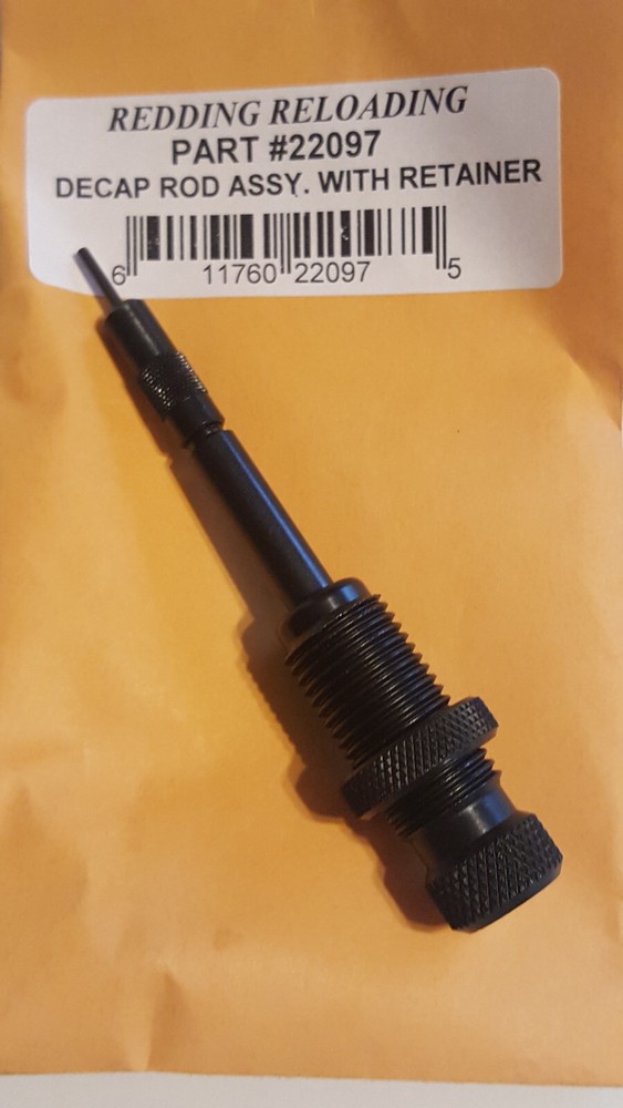 22097 REDDING DECAPPING ROD ASSEMBLY W/RETAINER - 9MM 357 SIG 38/357 +++ - NEW