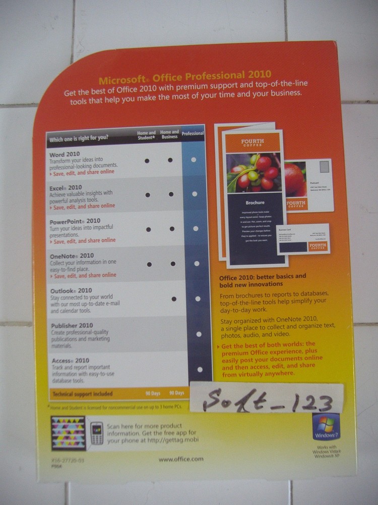 Microsoft Office 2010 Professional For 2 PCs Full Version =NEW SEALED BOX=