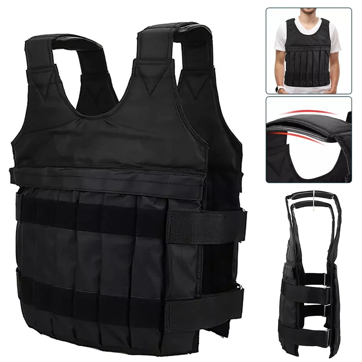 Exercise Weighted Vest Fitness Training Workout Sport 110LBS Weighted Adjustable