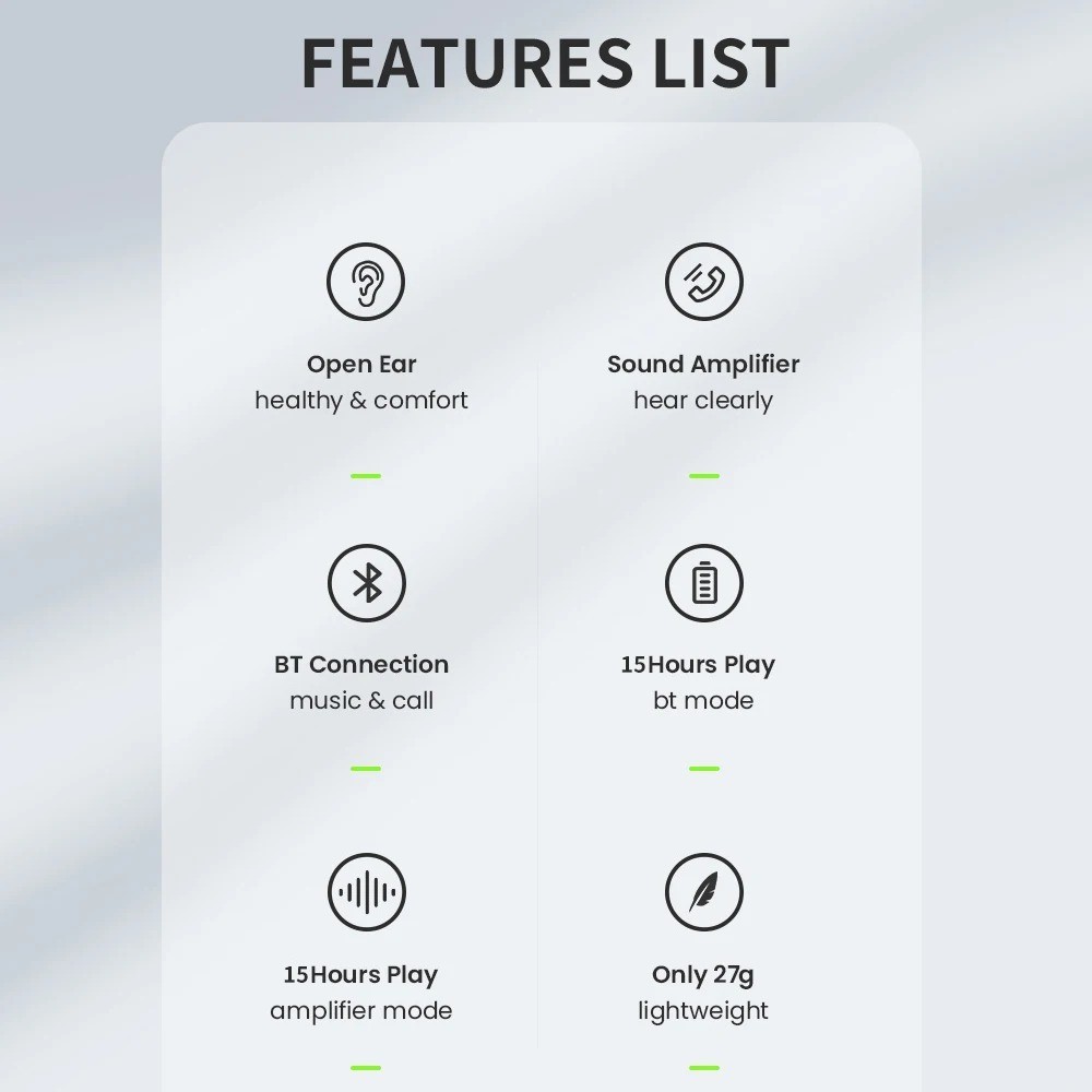 Bone Conduction Hearing Aid Bluetooth Wireless Design IPX5 Waterproof Hearing Ai