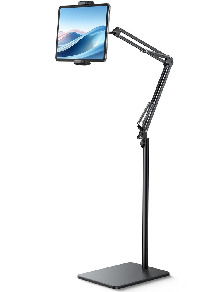 Tablet Floor Stand Holder  55" Height Adjustable Flexible Arm 5lb Base Tablet...