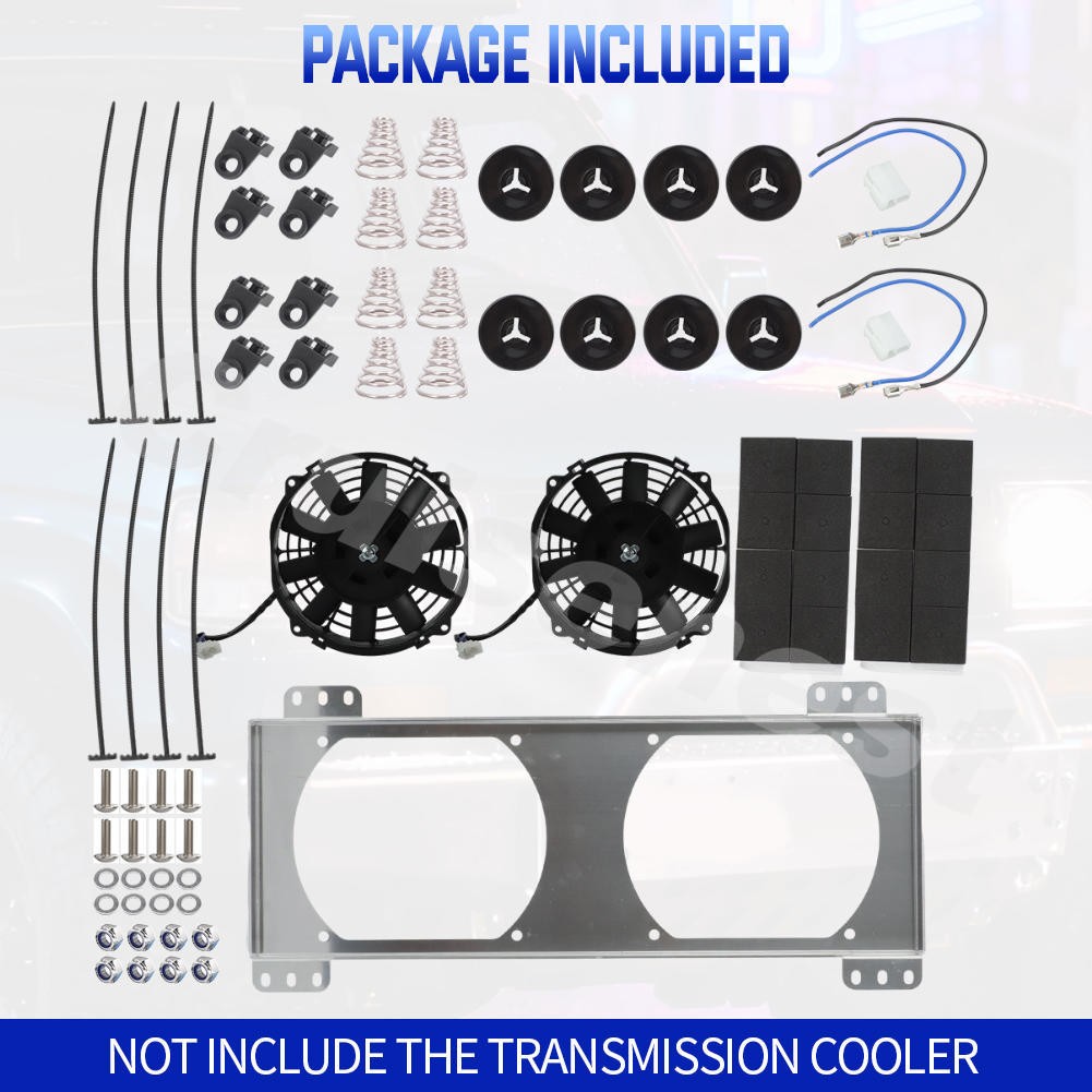 For Tru-Cool 40K Derale 9500 Huron Speed Silver Series 8'' Dual Fan & Shroud Kit