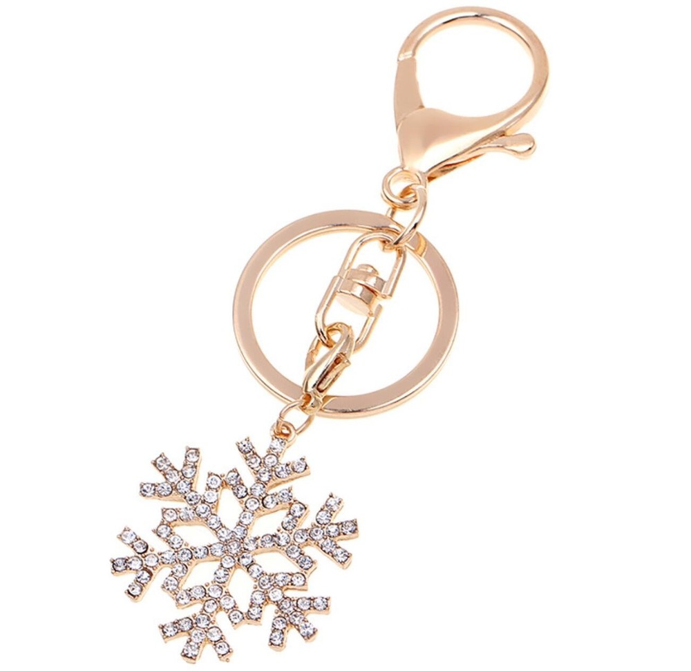 Bulk Christmas Snowflake Rhinestone Keychains 20PCS per SET