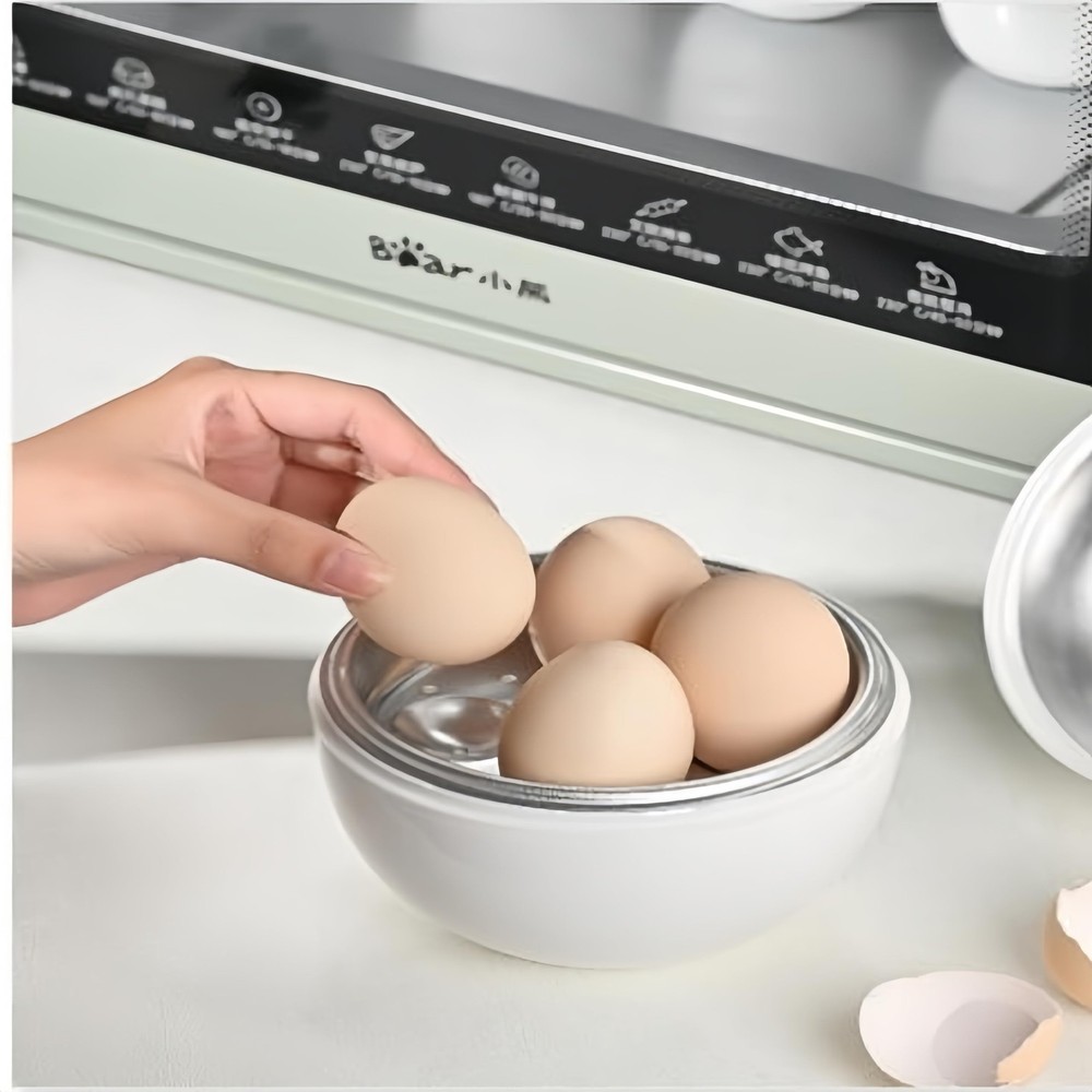 Microwave Egg Cooker for 4 Eggs,Hard Boiled Egg Cooker Compact Microwave Safe...