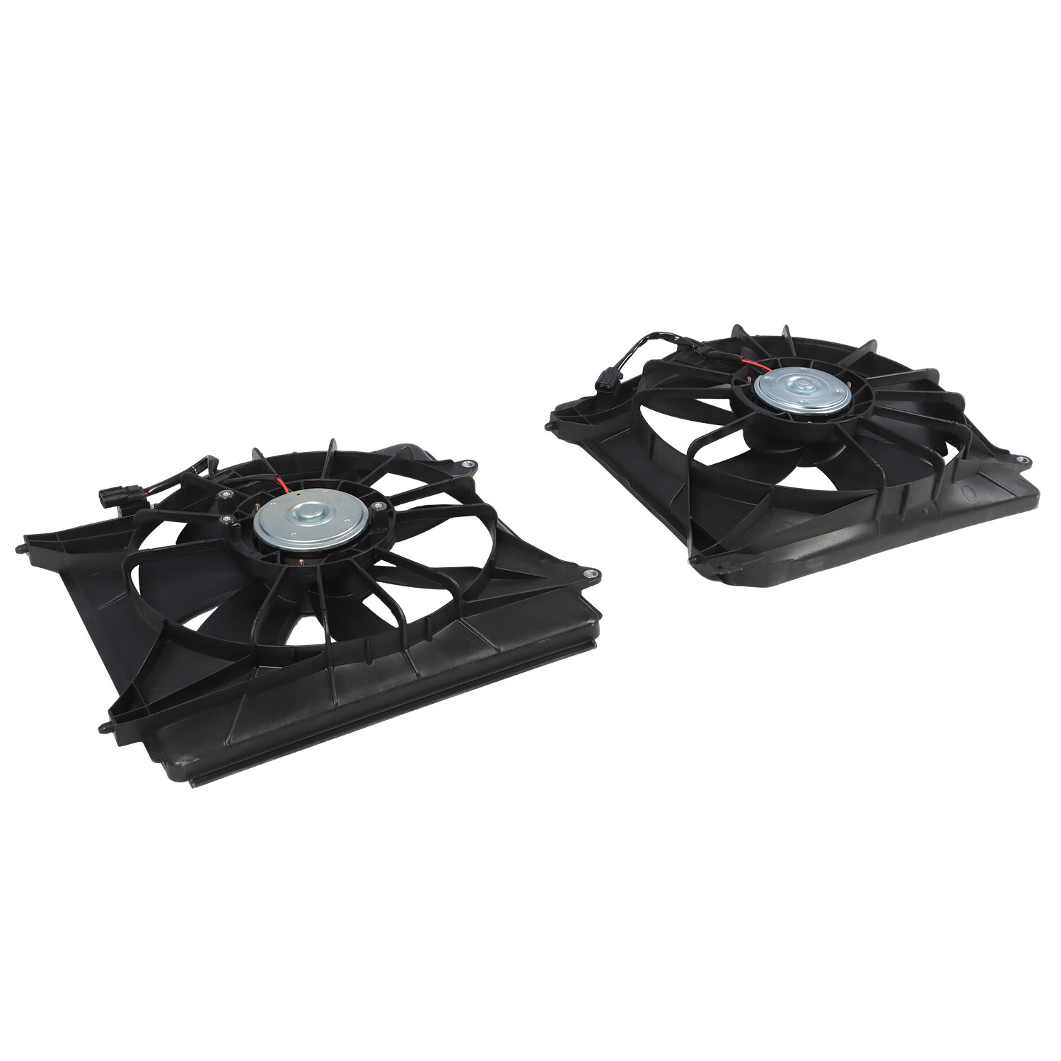 2Pcs Radiator Cooling Fan Set For 2013-2017 Honda Accord w/ Blade Motor & Shroud