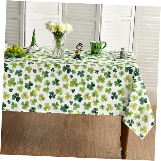 St. Patrick's Day Tablecloth 52×70 Inch 52" x 70" (Rectangular) White
