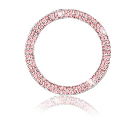 Bling Crystal Push Start Engine Button Cover, Car Rhinestone Engine Start Pink