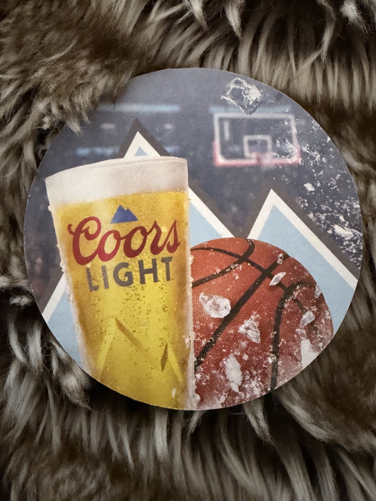 MARCH MADNESS COORS LIGHT BEER COASTER MINT COLORADO ROCKIES BASKETBALL