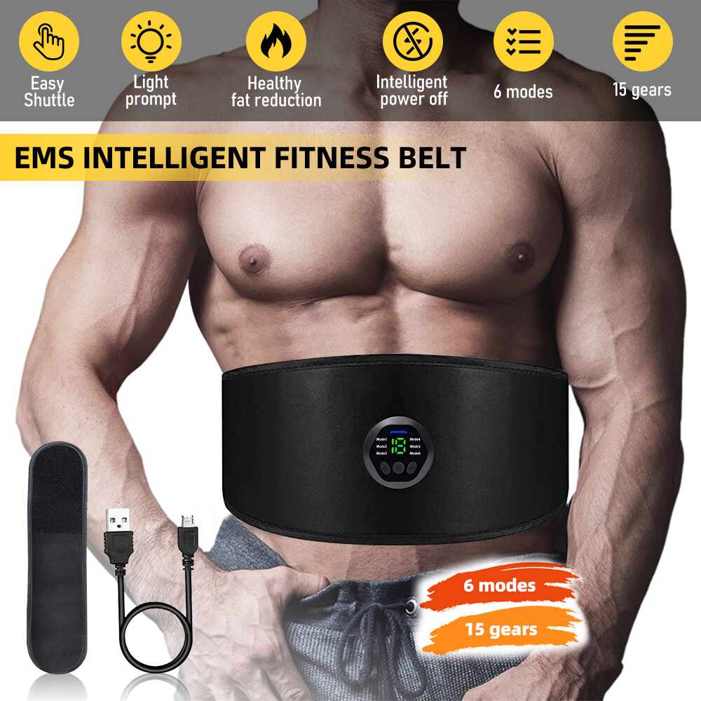 43"-59" EMS Abdominal ABS Muscle Stimulater Training Toner Fitness Workout Belt