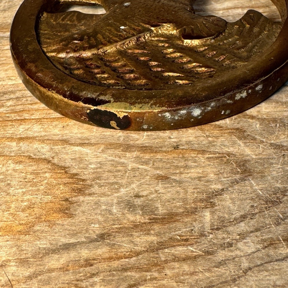 Brass Duck Flying Chimney Flue Damper Handle Pull Fireplace Hook Heavy