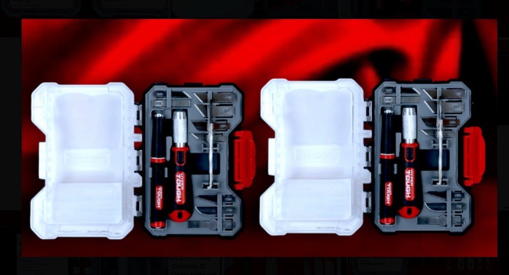 2 Sets: Hyper Tough 12pc Precision Knife Tool Set + Click Fit Storage Case NEW