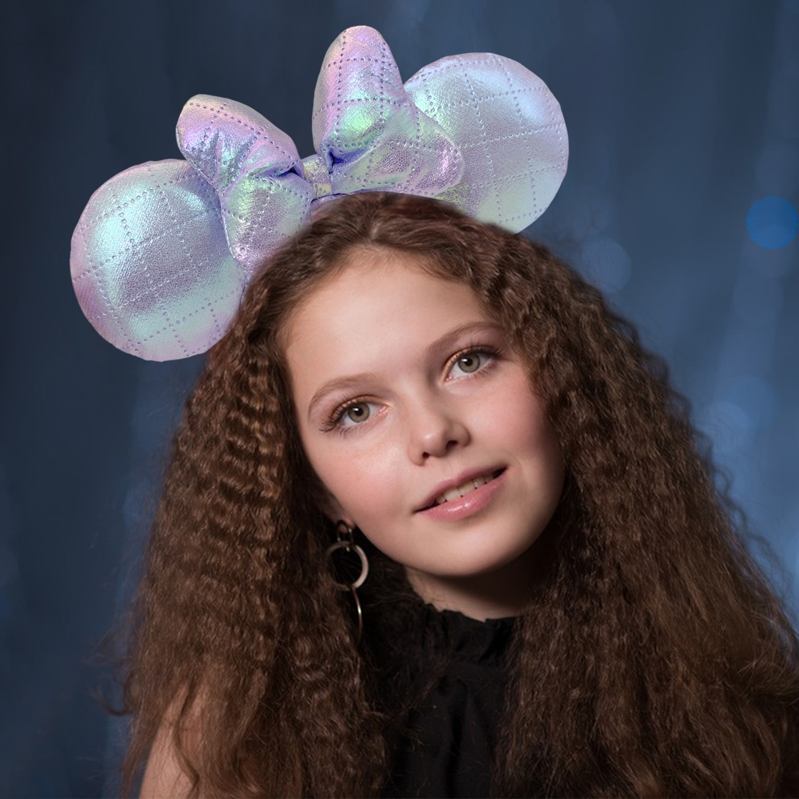 Japan Tokyo Disney-Resort Ears Iridescent Purple Minnie Mouse Ears Headband