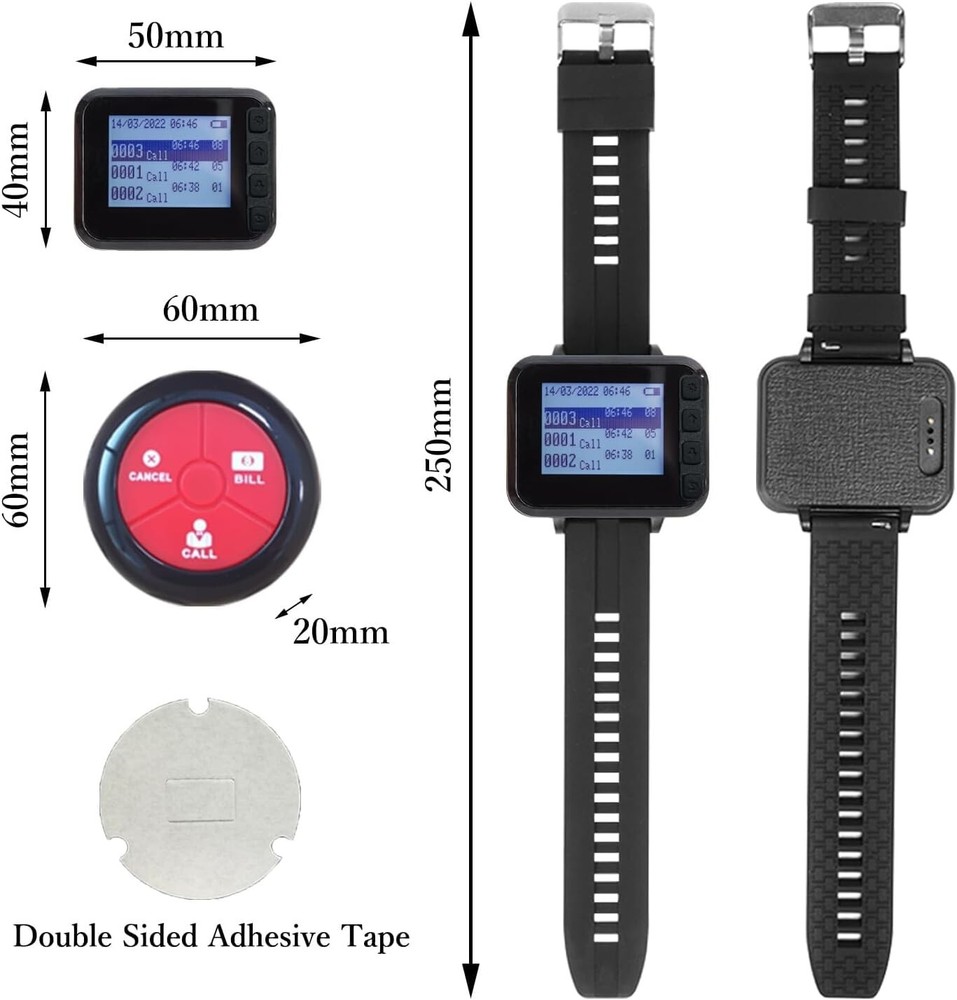 Restaurant Pagers for Servers Wireless Waiter Call system Waterproof