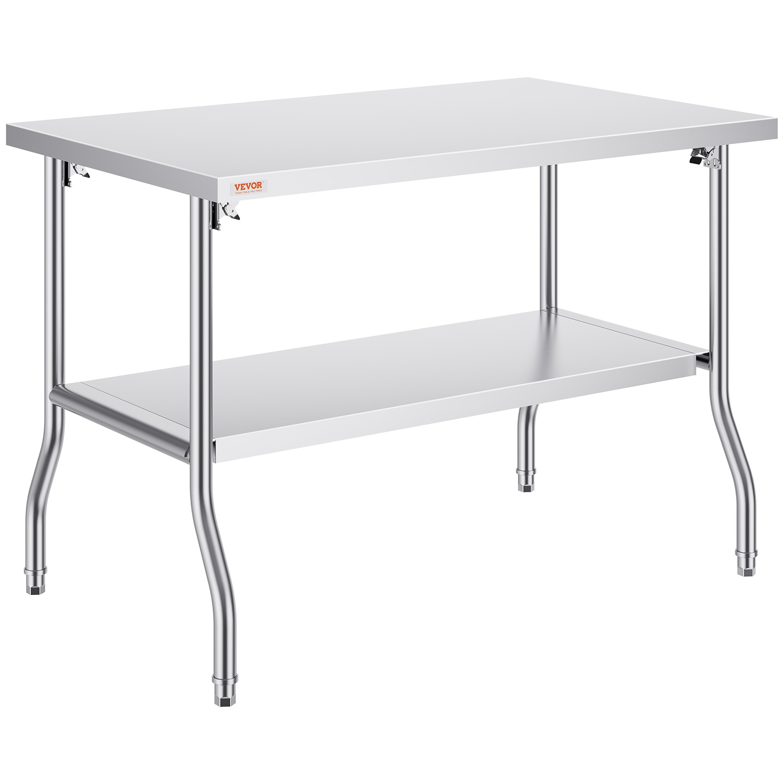VEVOR Folding Commercial Prep Table Commercial Worktable Workstation 48 x 30 In