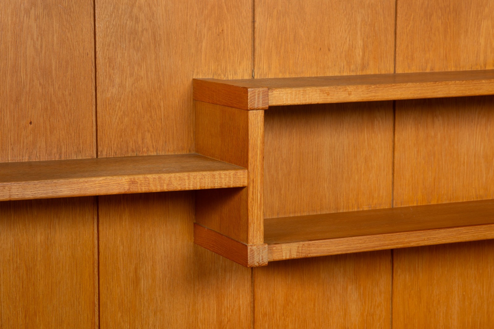 French Modernist Oak Bar Cabinet Bookshelf by Guillerme and Chambron