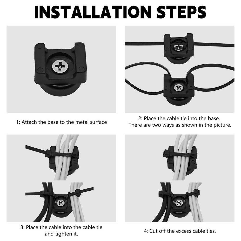 20PCS Magnetic Zip Tie Mount, Multipurpose Magnetic Cable Management Mount, 2...