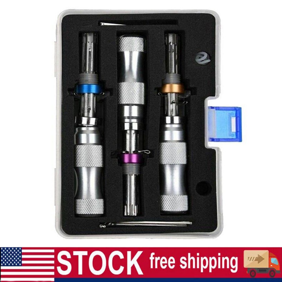 Locksmith Tools 3 Pcs 7 Pin Advanced Tubular Lock Tool Set for Padlock Tool