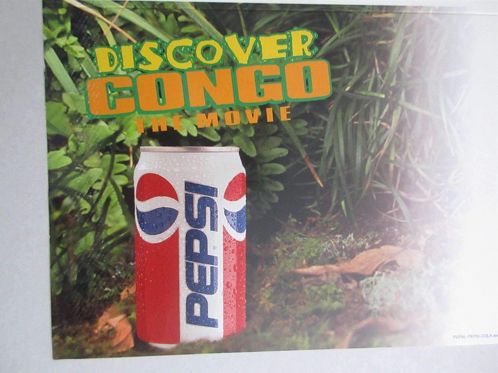 Vintage Pepsi-Cola Pepsi 1995 Display Sign Shelf Tag Discover Congo The Movie