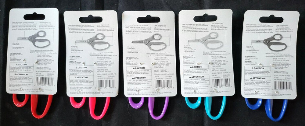 Fiskars 5" Pointed-Tip Scissors for Kids 4+ 5 Pack