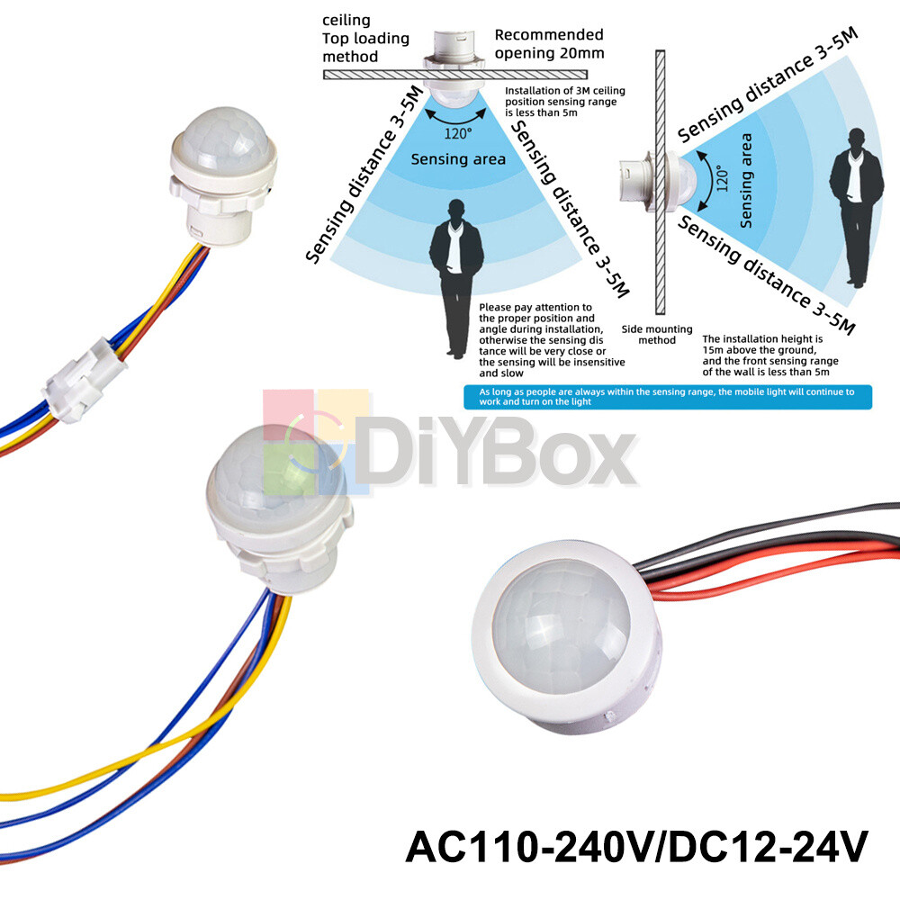 LED PIR Infrared Motion Sensor Detection Auto Sensor Light Control AC110-240V