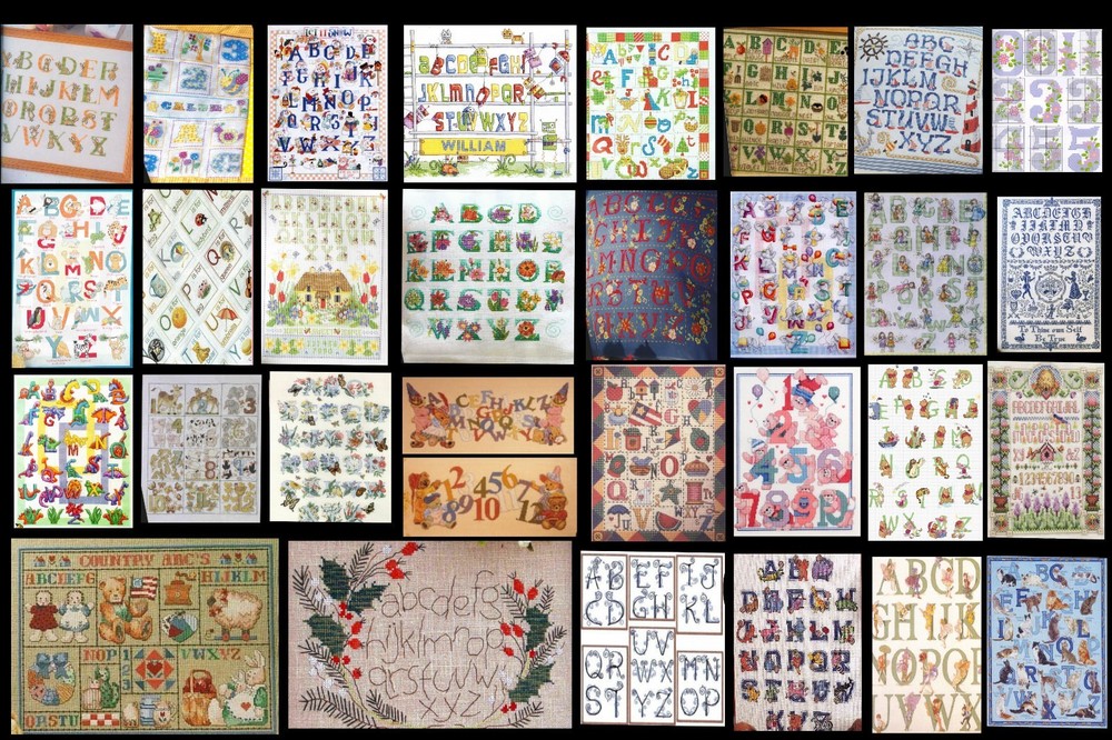 COLLECTION 135 CROSS STITCH PATTERNS BIRTH ALPHABETS AND NUMBERS EASTER CHRISTMAS DISNEY