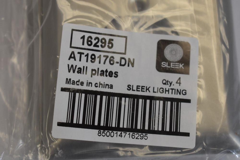 Sleek Lighting Outlet Wall Plates 16295 AT19176-DN 4 Pack