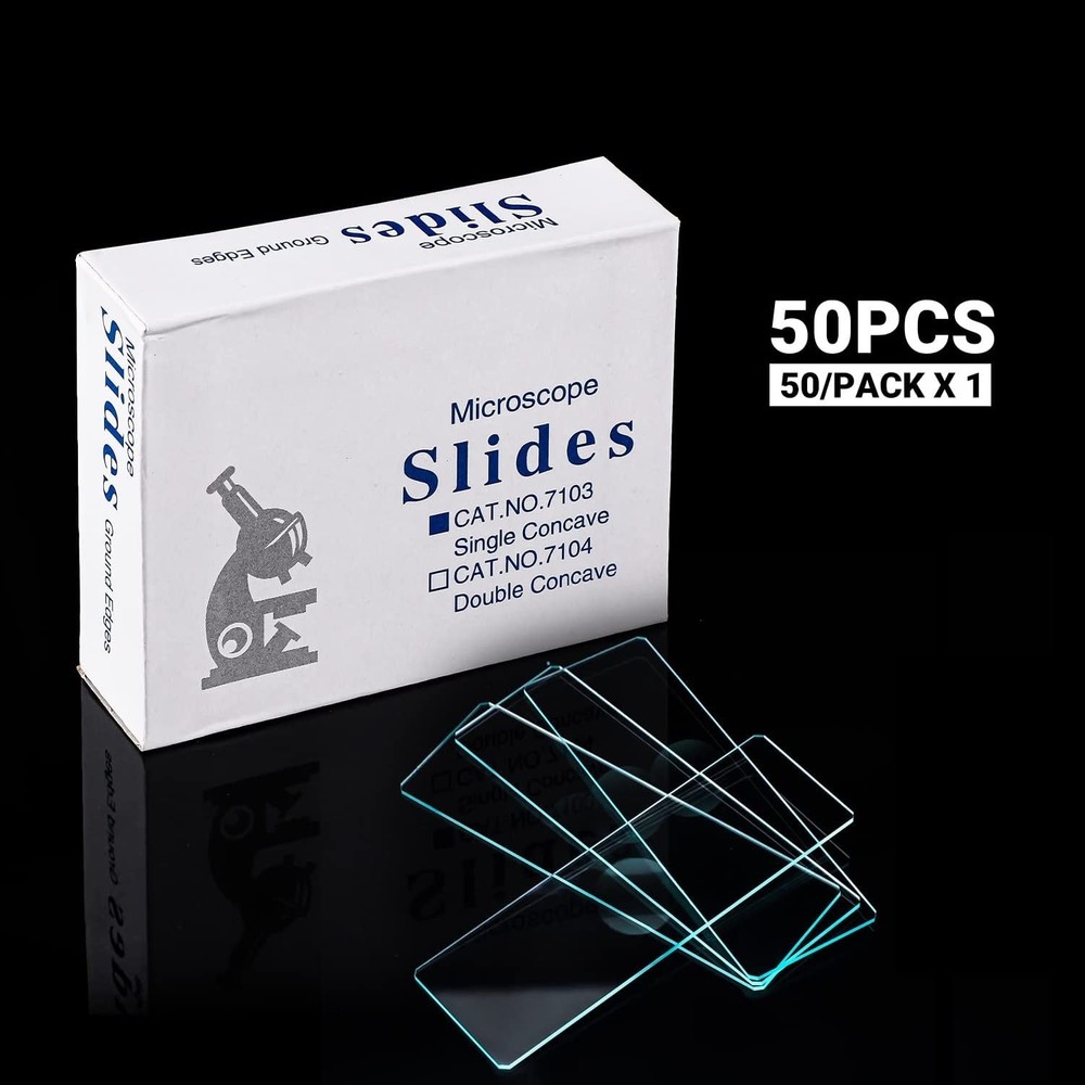 Microscope Slide Concave Single concave 50pcs Glass Slide with Single Depression