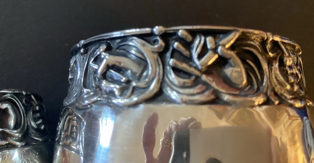1915 Gorham Sterling Cigar Cups Embossed