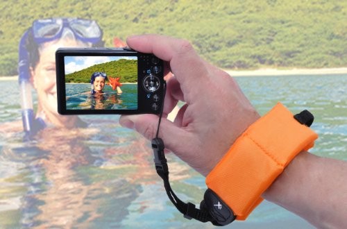 Floating Flotation Wrist Strap-Orange-For Waterproof Cameras/Camcorders