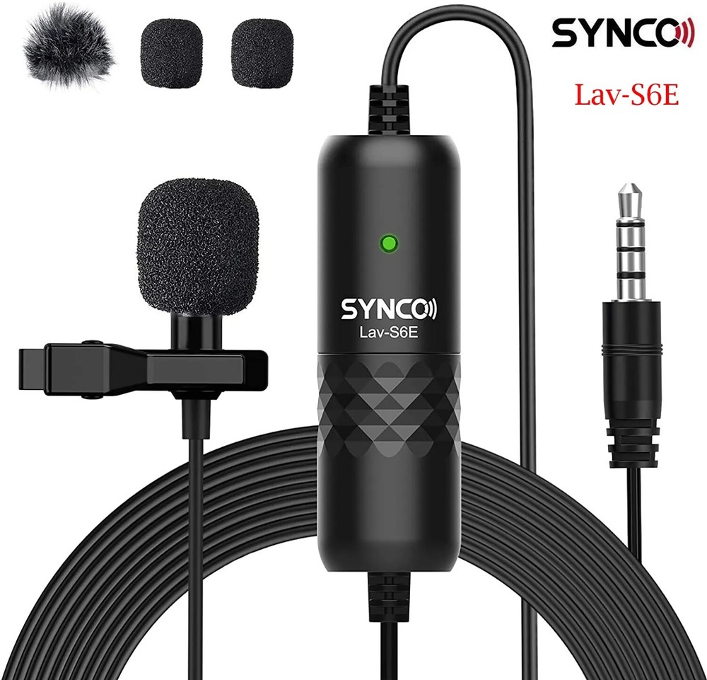 SYNCO Lav-S6E 6 Meter Wired Lavalier Condenser Microphone Omnidirectional Mic