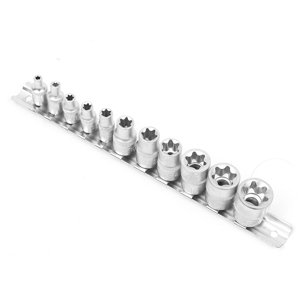 11 pc Torx Star Bit Female E Socket Set Automotive Shop Tools External E4-E20