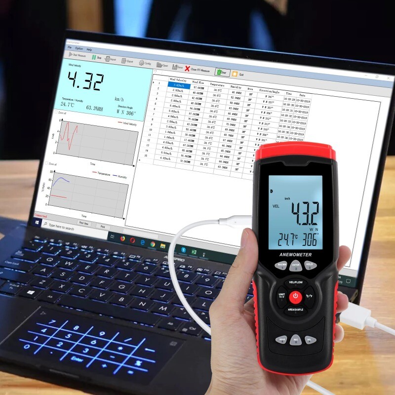 Handheld Wind Detector Telescopic Wind Measurement Anemometer Instruments