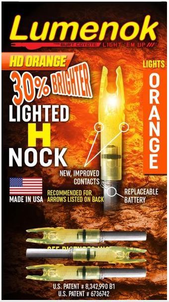 Lumenok Lighted H Nock HD Orange 3 Pack