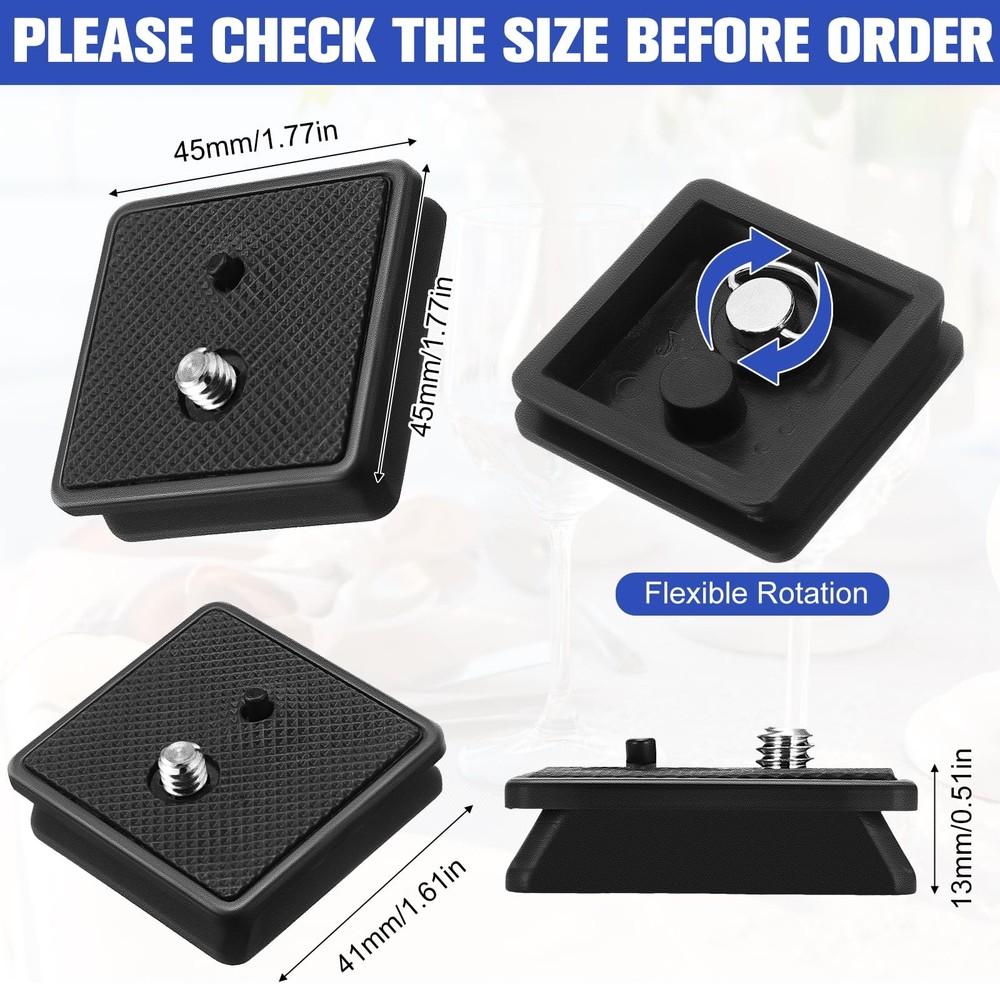 2 Pack 41Mm and 43Mm Tripod Quick Release Plate Camera Mounting Adapter 2 Sizes