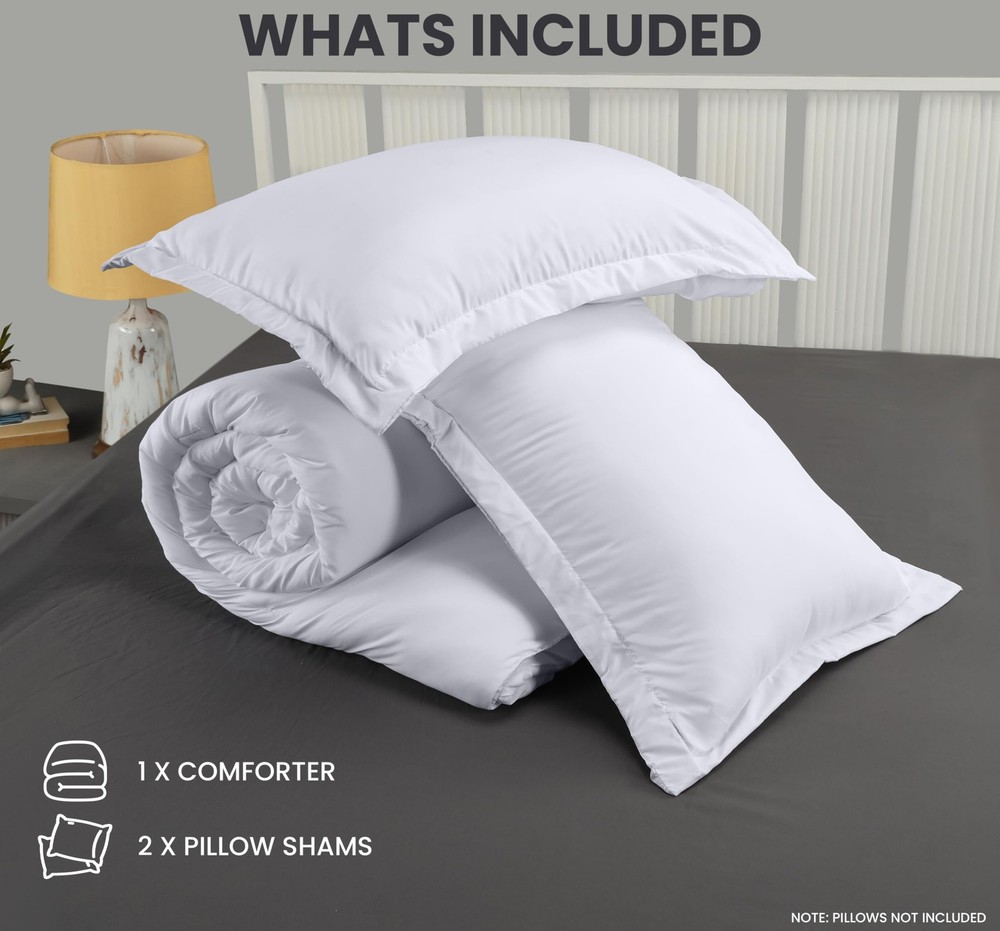 Queen Size Comforter Set with 2 Pillow Shams, Bedding Comforter Sets, Down