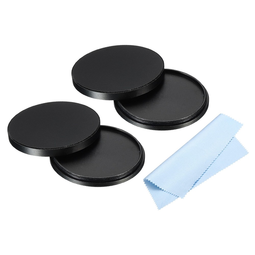 49mm Lens Filter Stack Cap, 2pcs Aluminum Lens Cap with Cleaning Cloth