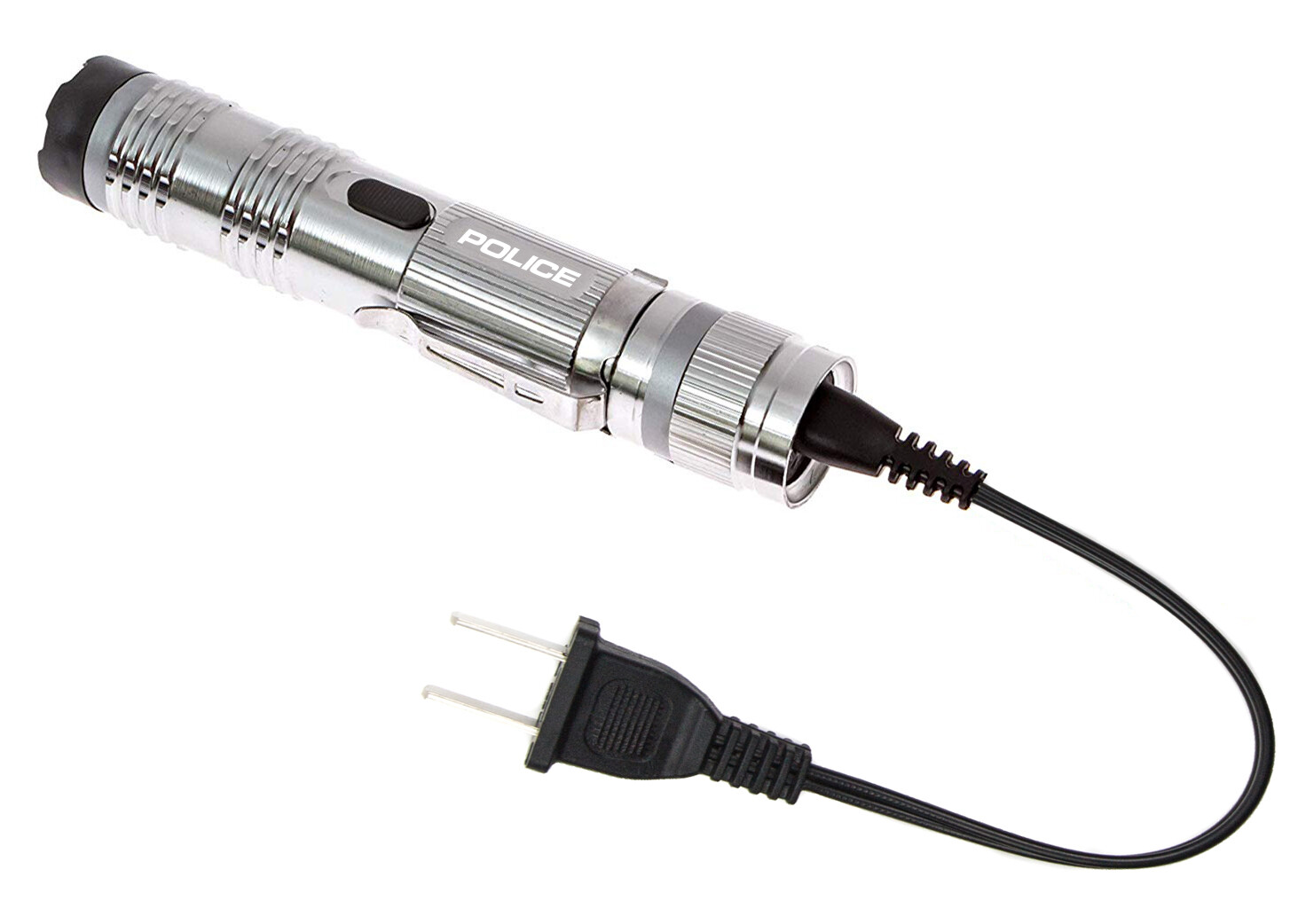 POLICE Stun Gun M12-700 BV Mini Metal Rechargeable LED Flashlight Grey