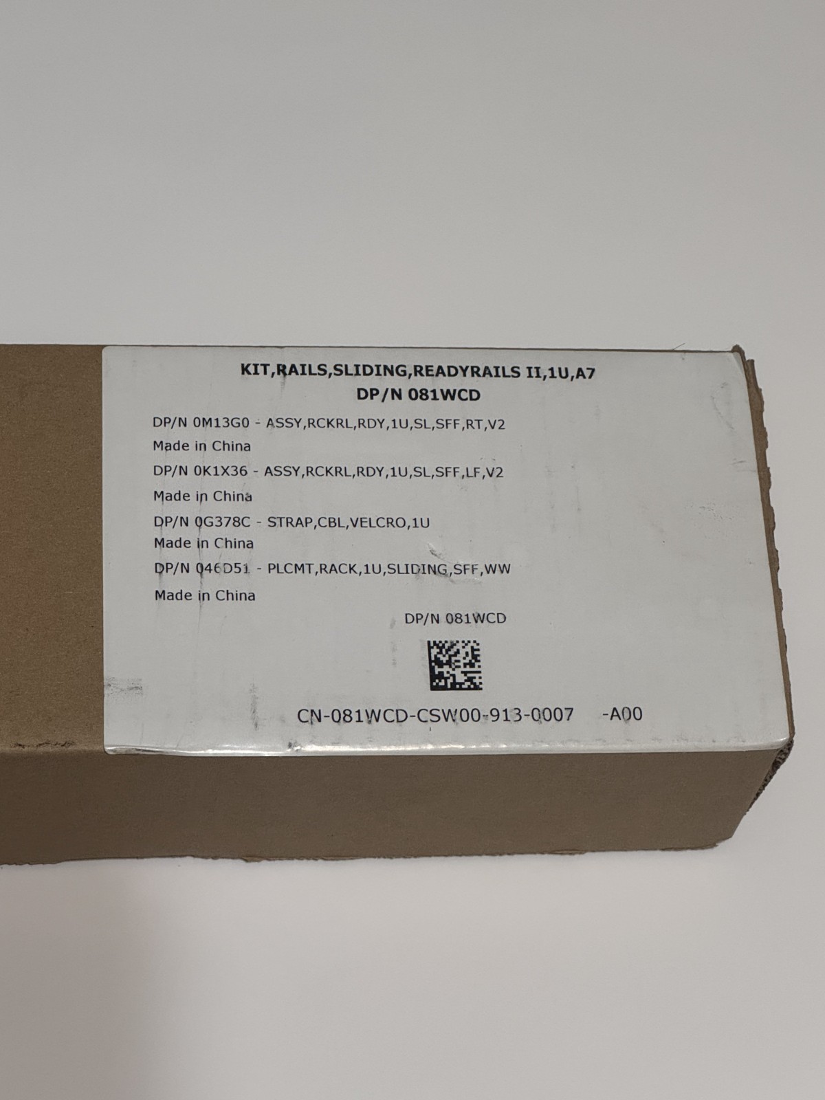 NEW Dell 081WCD ReadyRails II Kit 1U | PowerEdge R320 330 420 430 620 630 640