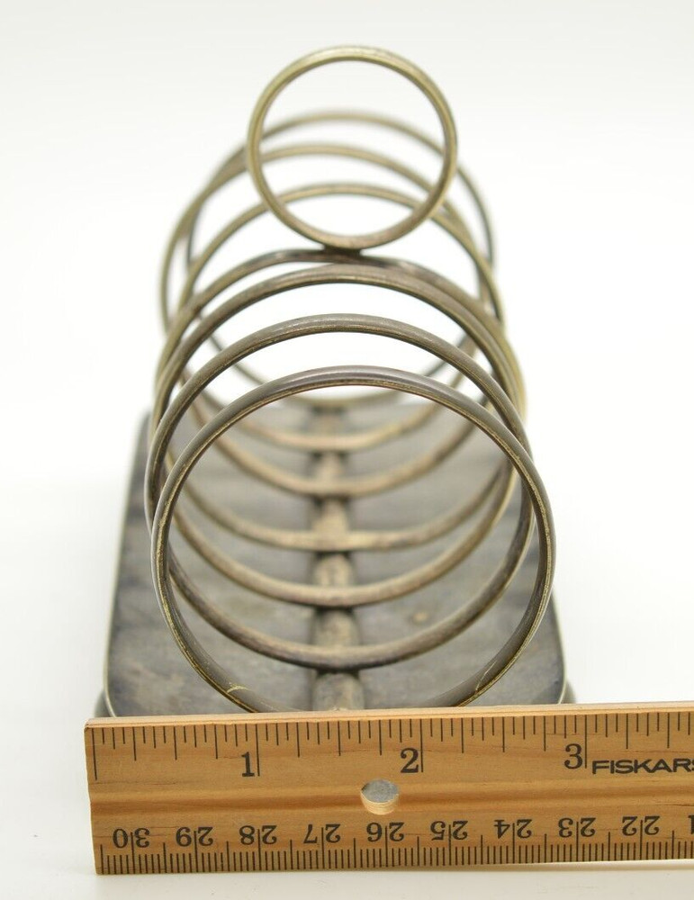 Victorian Robert Pringle Silver Plated Footed Toast Letter Rack Slots Ball Feet