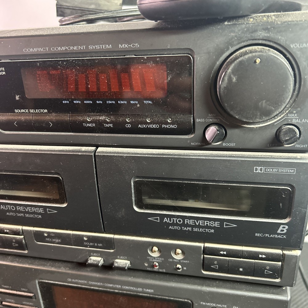 JVC MX-C5 Compact Component System 6+1 CD Changer/ Dual Tape *Read*
