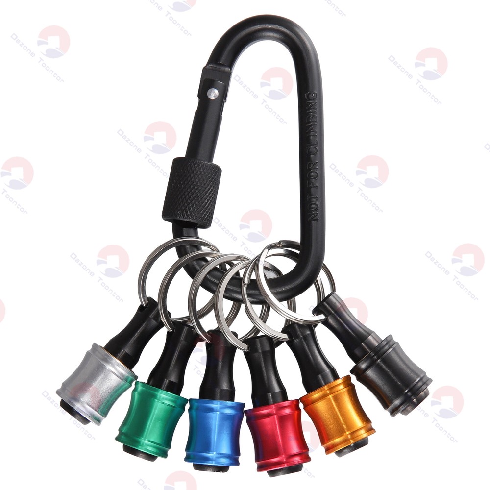 1/4" Hex Shank Quick Release Keychain Screwdriver Drill Bit Holder Bit Set LOT