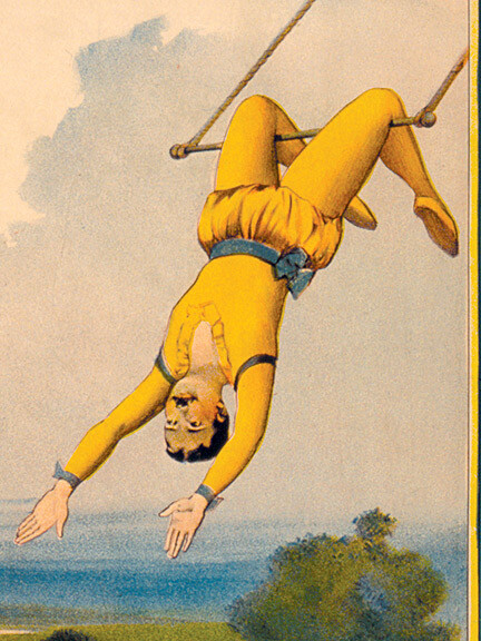 Barnum & Bailey - 1890s Famous Silbons Trapeze Circus Poster - 18x24