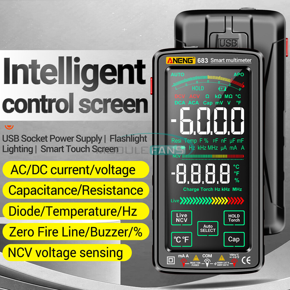 ANENG 683 682 681 Digital Multimeter AC/DC Capacitance Meter Diode Tester Tool