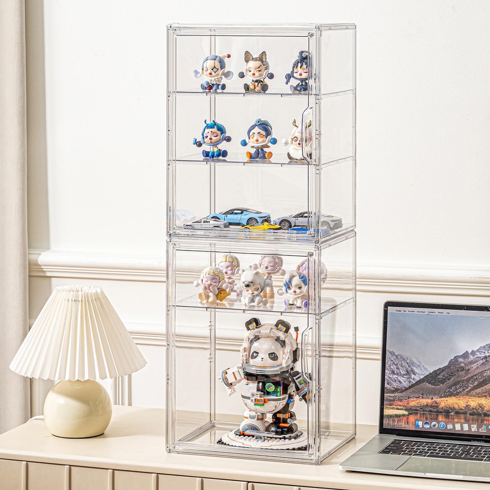 Large Clear Acrylic Display Case Compatible with Labubu POP MART Storage Bin ...