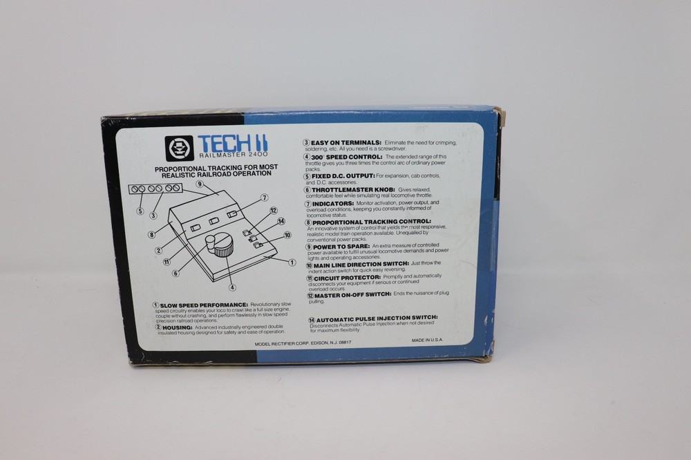 MRC Tech II Railmaster 2400 Train Controller Power Pack W/ Box and Instructions